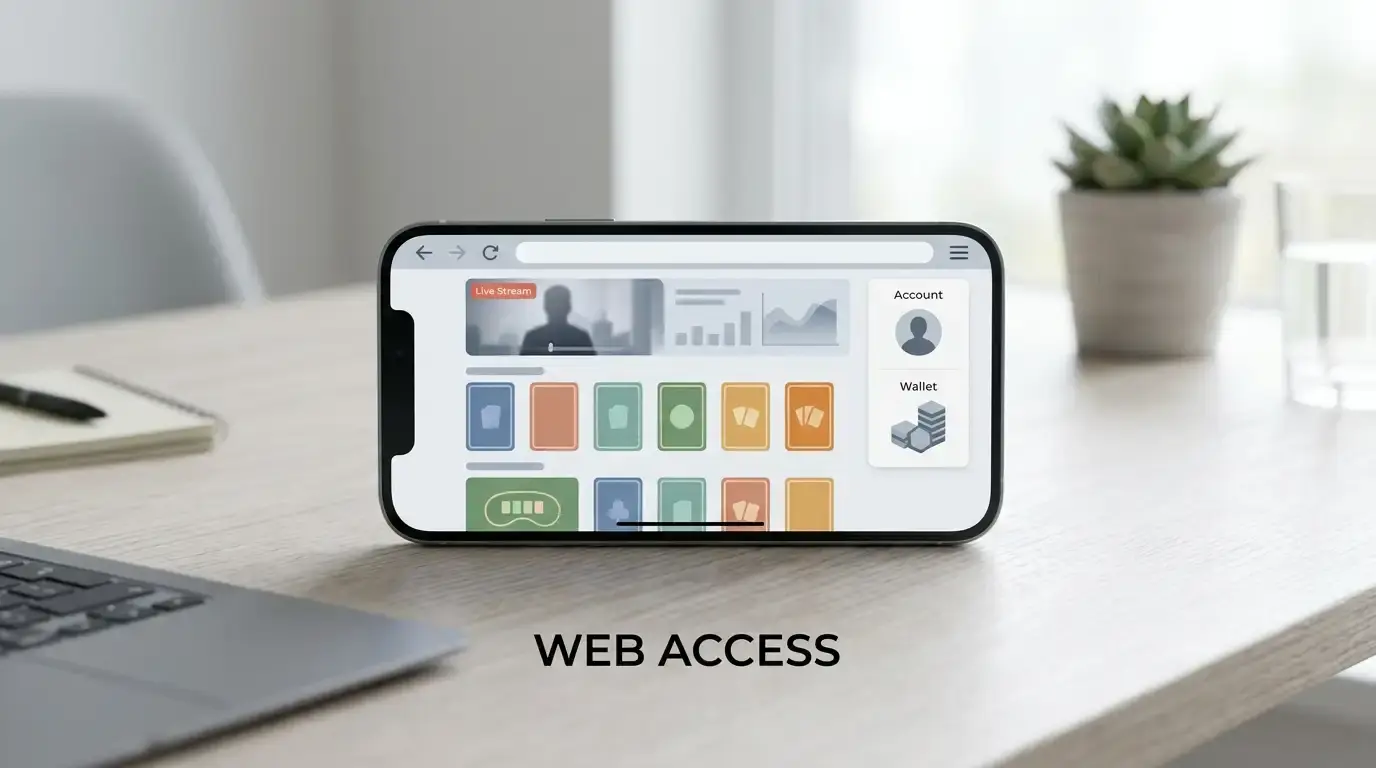 Editorial illustration of a smartphone showing a generic browser-based casino interface without logos or real game screens
